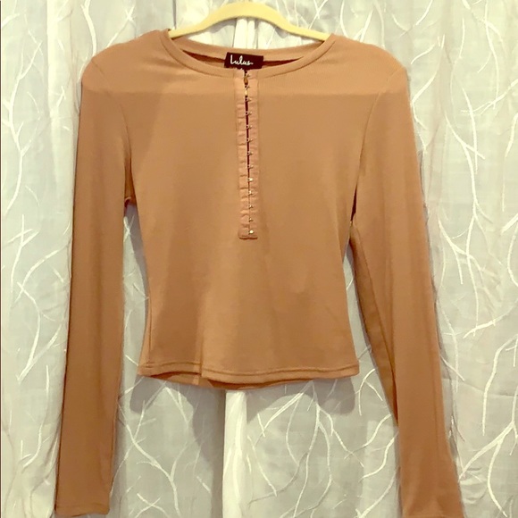 Lulu’s Hook & Eye Ribbed Long Sleeve Top - Picture 2 of 4